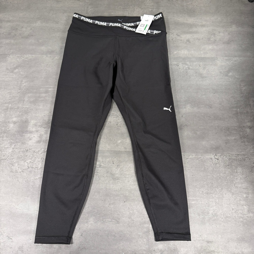 PUMA Strong Leggings Women L 528498-01 Black 7/8 Length High Rise DryCell $50